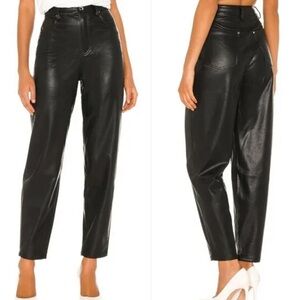 WeWoreWhat Dani Boyfriend Black Leather Look Pants